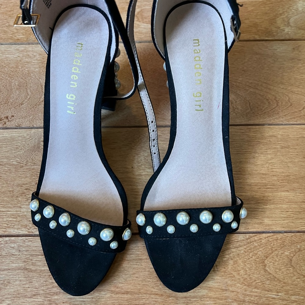Madden girl black high heels sandals size 7.5